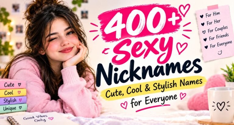 400 Sexy Nicknames: Cute, Cool & Stylish Names for Everyone